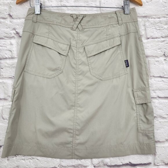 PATAGONIA Solimar Skirt 2 Stretch Nylon Tan Pockets Cargo Hike Out - Picture 7 of 13